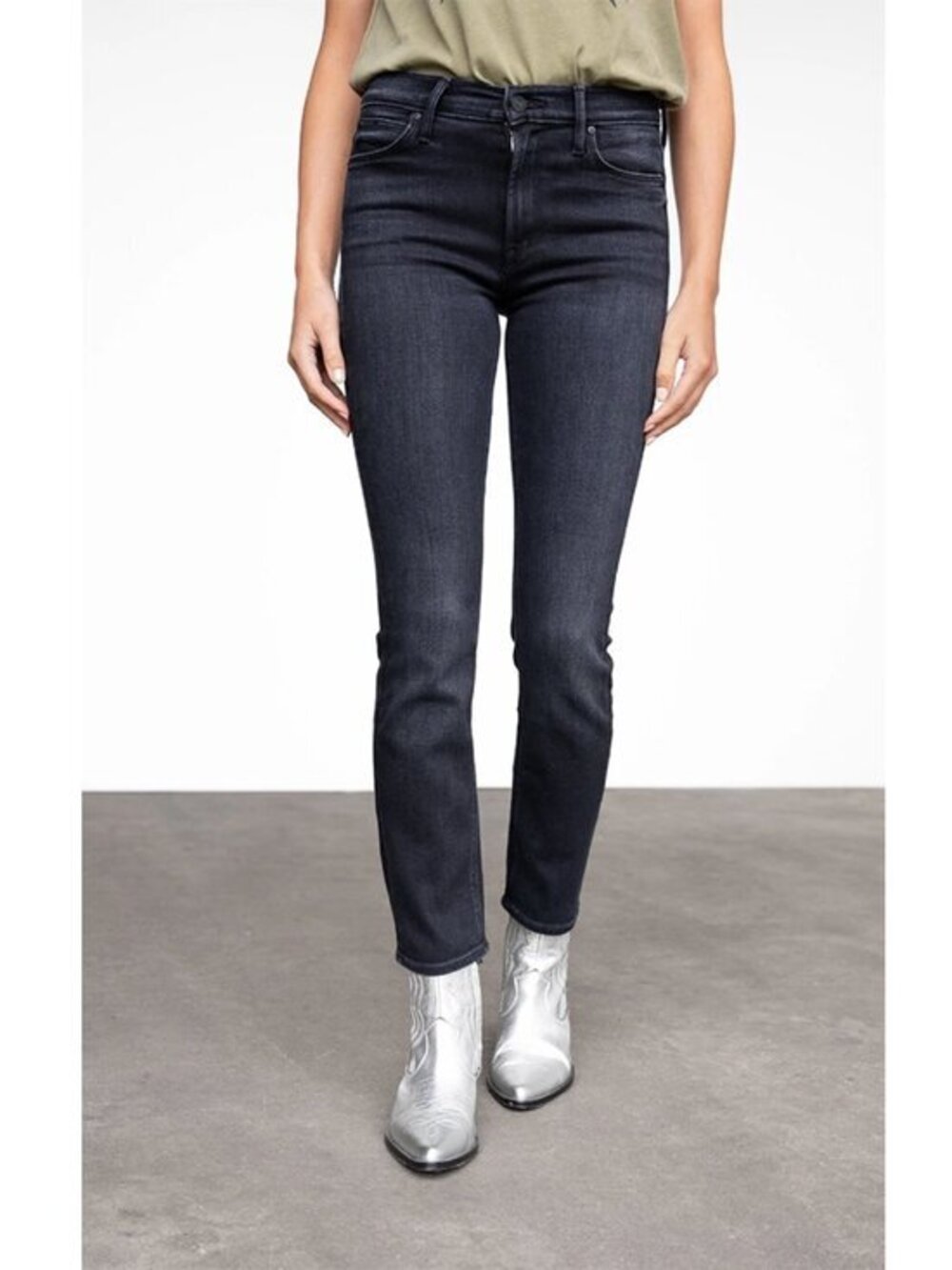 MOTHER The Mid Rise Dazzler Ankle In Deep End Size 26 $248